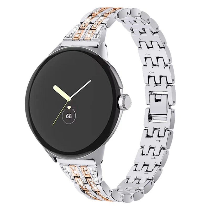 Stilvoll Google Pixel Watch Metall und Strass armband