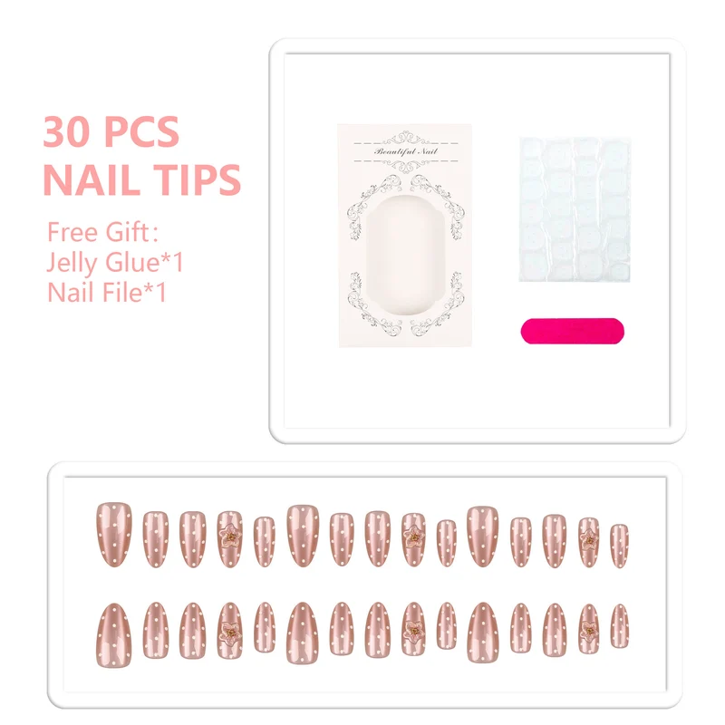 DIY Press-On-Nagelspitzen-Set mit Kleber und Feile