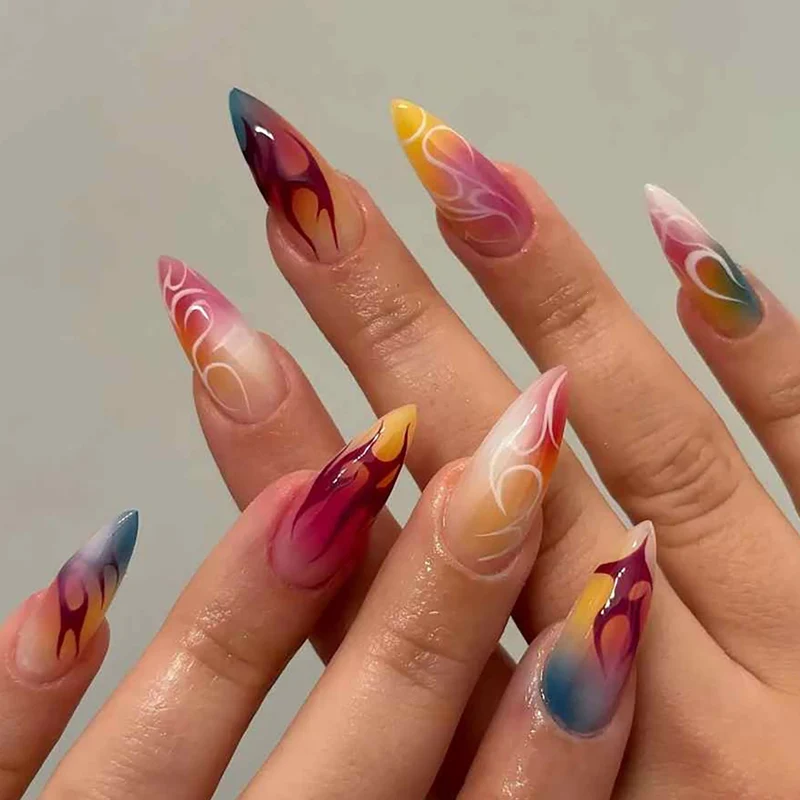Künstlerisches Stiletto Press-On Nagelkunst Set