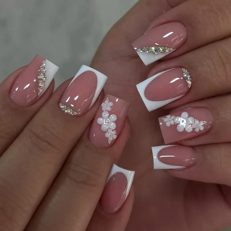 Dekorativer French Tip Press-On Nail Set