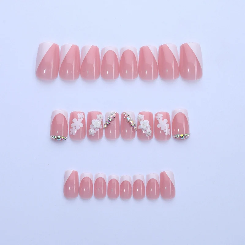 Dekorativer French Tip Press-On Nail Set