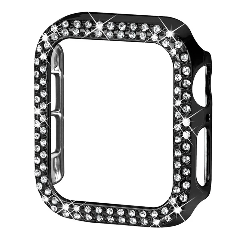 Apple Watch Series 7 45mm Schützende Plastik und Strass Bumper