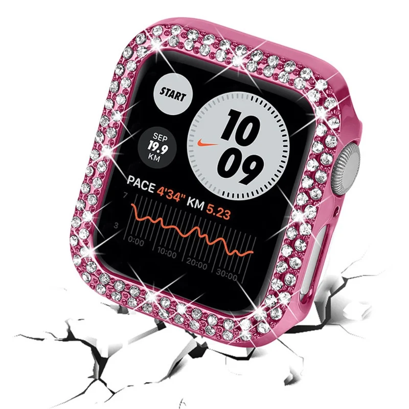 Apple Watch Series 7 45mm Schützende Plastik und Strass Bumper