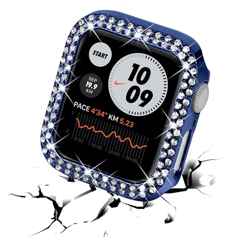 Apple Watch Series 7 45mm Schützende Plastik und Strass Bumper