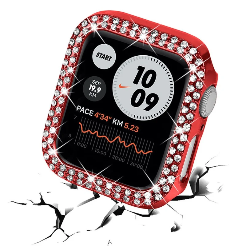 Apple Watch Series 7 45mm Schützende Plastik und Strass Bumper