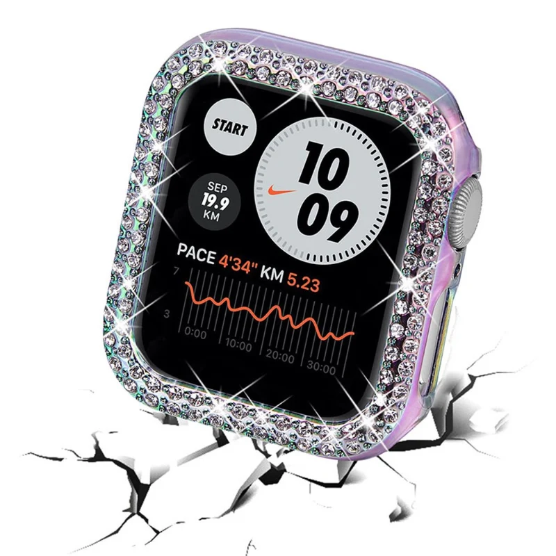 Apple Watch Series 7 41mm Schützende Plastik und Strass Bumper