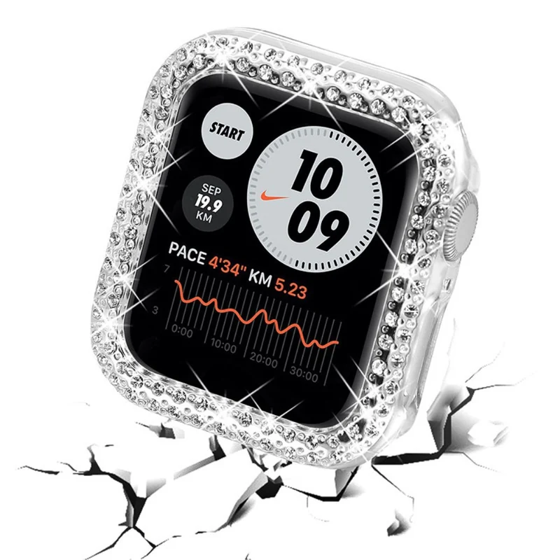 Apple Watch Series 7 41mm Schützende Plastik und Strass Bumper