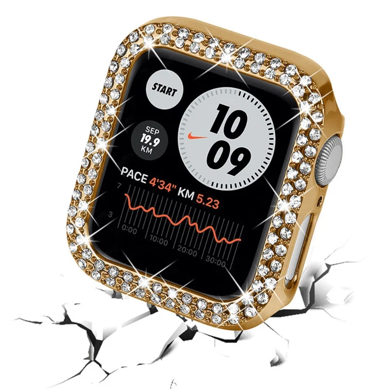 Apple Watch Series 7 41mm Schützende Plastik und Strass Bumper