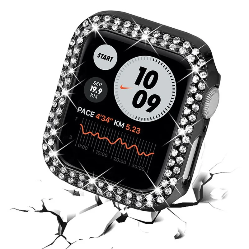 Apple Watch Series 7 41mm Schützende Plastik und Strass Bumper