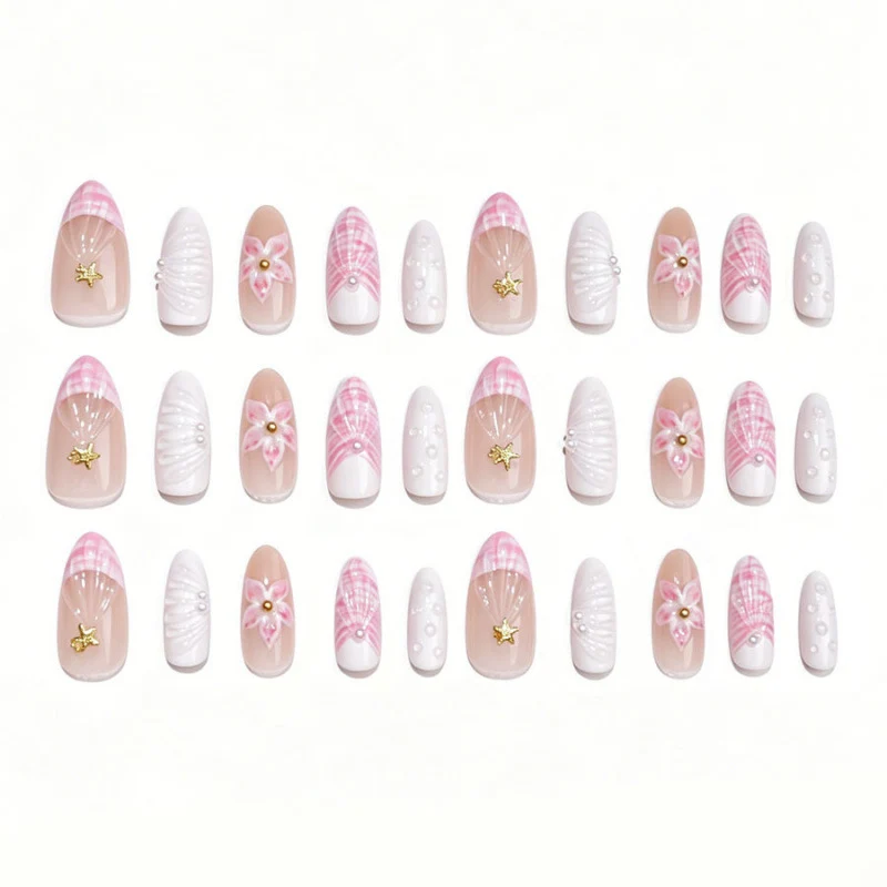 Dekoratives Floral Press-On Nagelkunstset