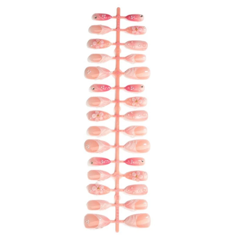 Dekorativer floraler Design Press-On Nagelset