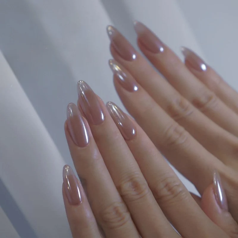 Dekorative lange Mandeln Press-On Nägel