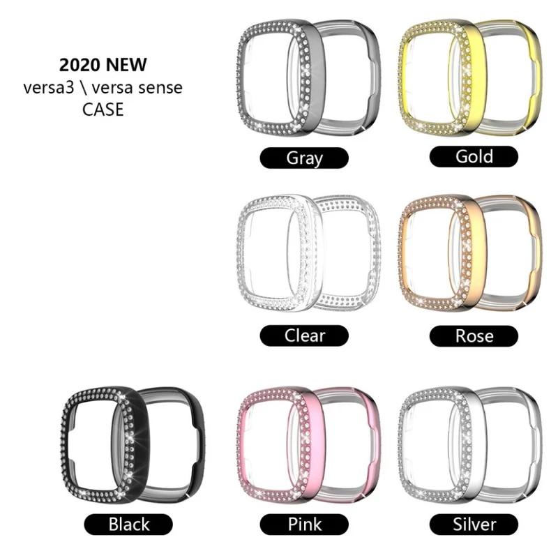 Fitbit Versa 3 / Fitbit Sense 1 Strass und Silikon / TPU Universell Bumper