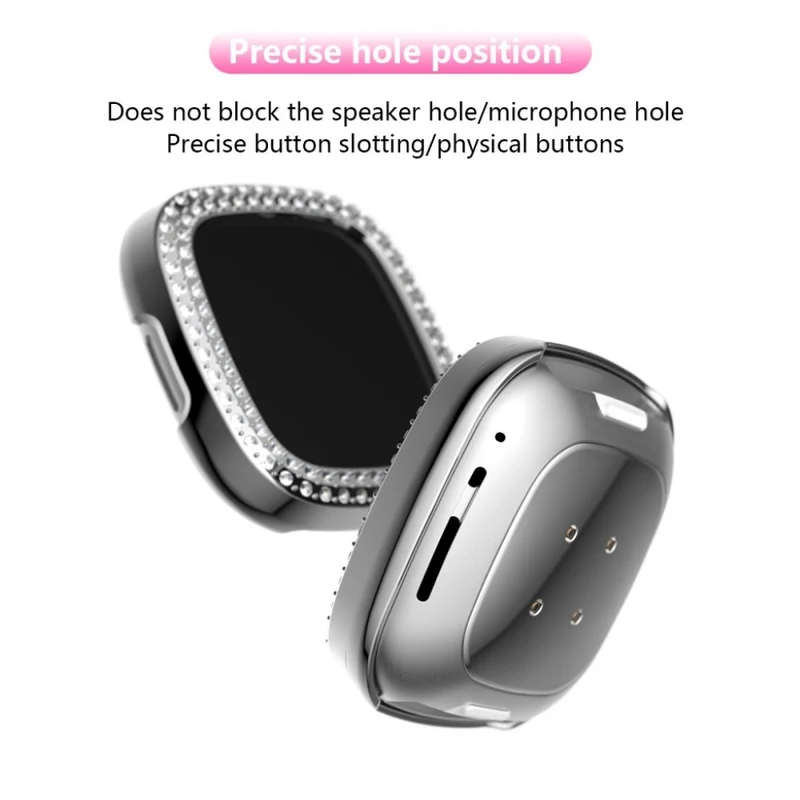 Fitbit Versa 3 / Fitbit Sense 1 Strass und Silikon / TPU Universell Bumper