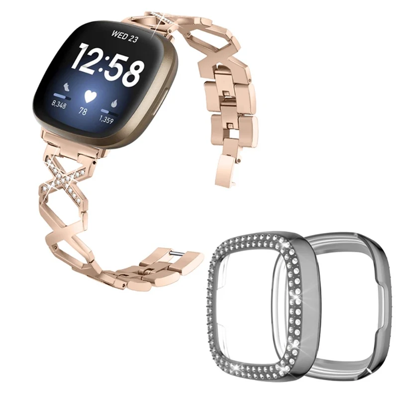Fitbit Sense / Fitbit Versa 3 Metall armband mit Hülle