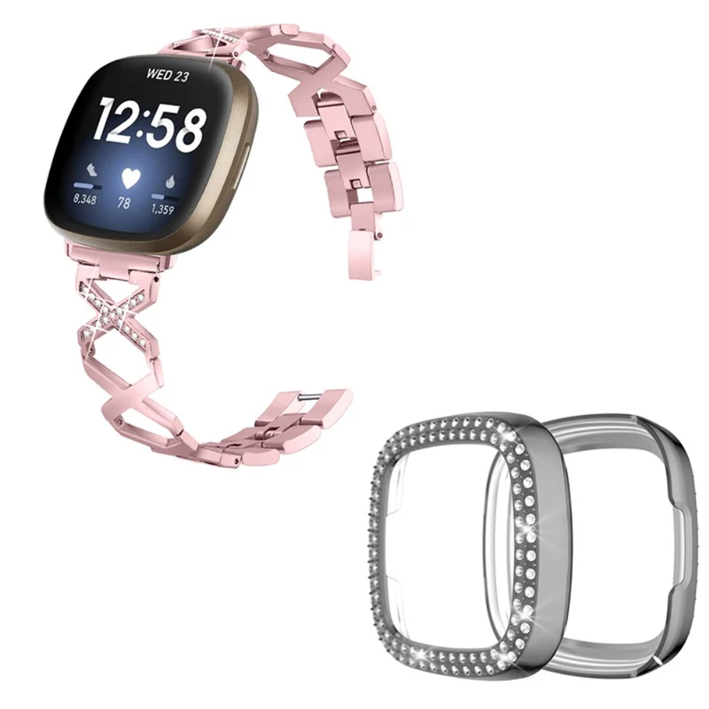 Fitbit Sense / Fitbit Versa 3 Metall armband mit Hülle