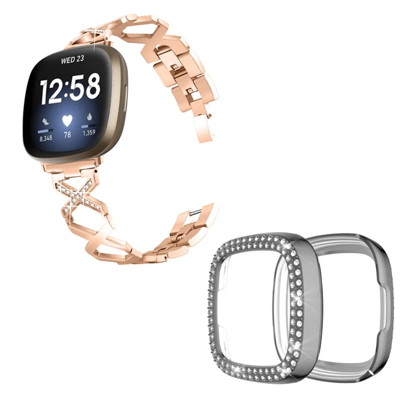Fitbit Sense / Fitbit Versa 3 Metall armband mit Hülle