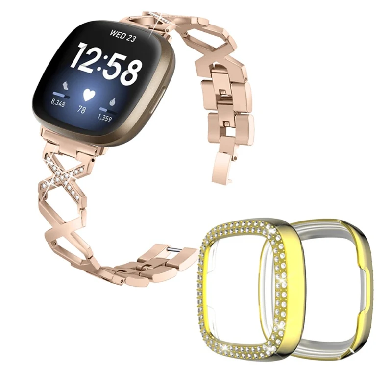 Fitbit Sense / Fitbit Versa 3 Metall armband mit Hülle