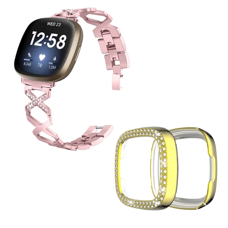 Fitbit Sense / Fitbit Versa 3 Metall armband mit Hülle