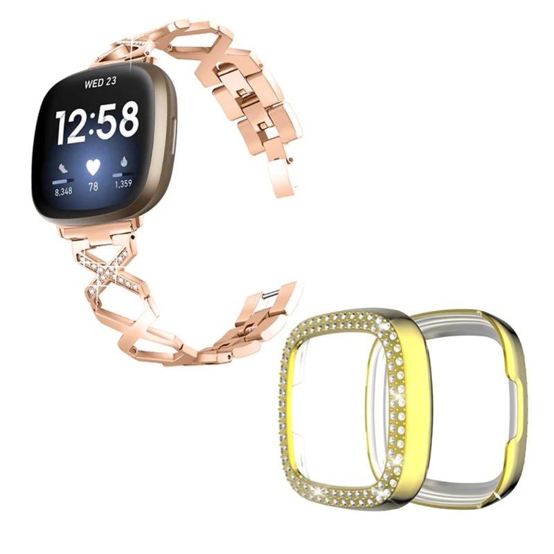 Fitbit Sense / Fitbit Versa 3 Metall armband mit Hülle