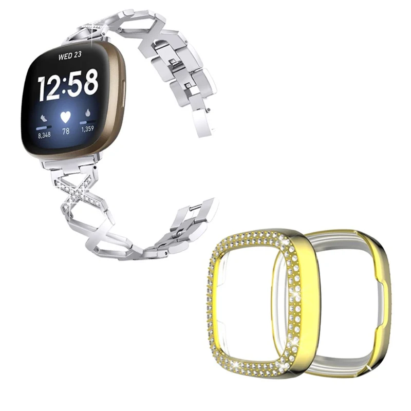 Fitbit Sense / Fitbit Versa 3 Metall armband mit Hülle