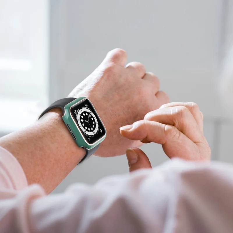 Apple Watch Series 8 (45mm) / Apple Watch Series 7 45mm Plastik Hülle mit Hülle und Gehärtetes Glas