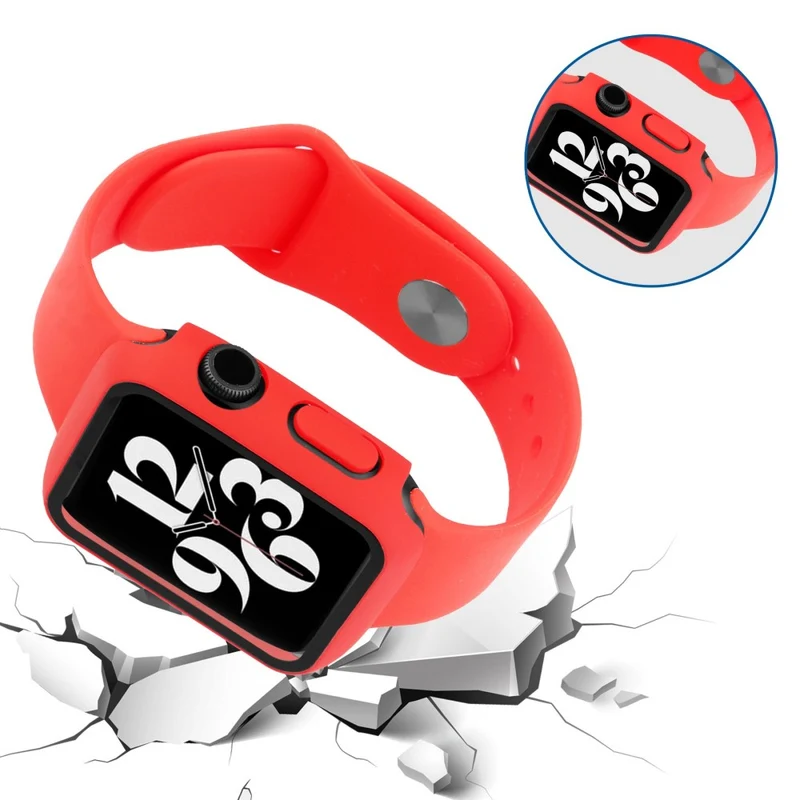 Apple Watch Series 8 (41mm) / Apple Watch Series 7 41mm Plastik armband mit Hülle und Gehärtetes Glas