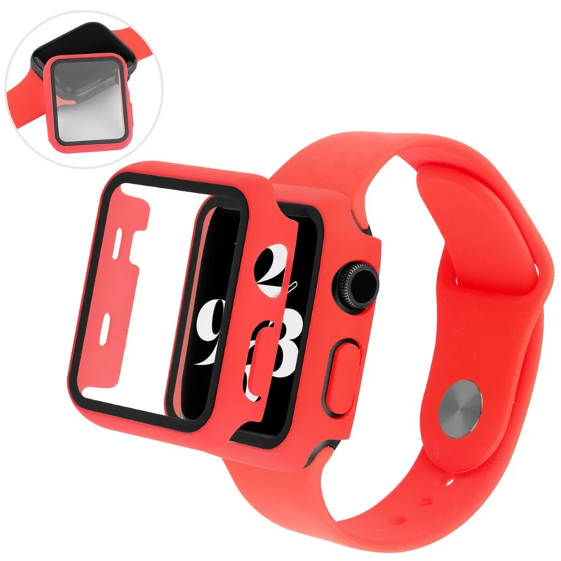 Apple Watch Series 8 (41mm) / Apple Watch Series 7 41mm Plastik armband mit Hülle und Gehärtetes Glas