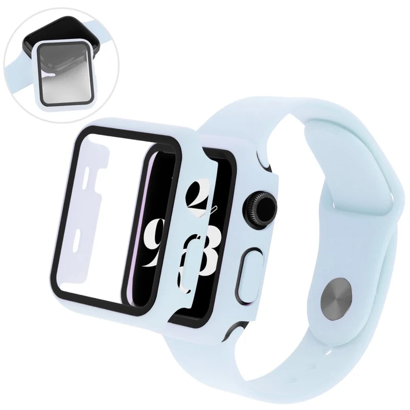 Apple Watch Series 8 (41mm) / Apple Watch Series 7 41mm Plastik armband mit Hülle und Gehärtetes Glas