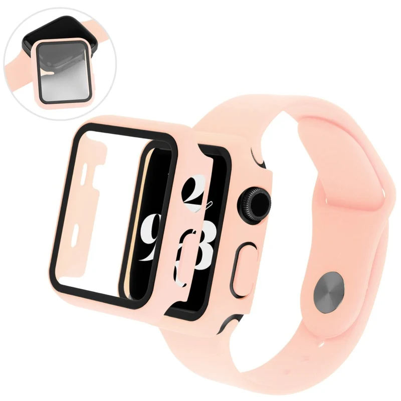 Apple Watch Series 8 (41mm) / Apple Watch Series 7 41mm Plastik armband mit Hülle und Gehärtetes Glas