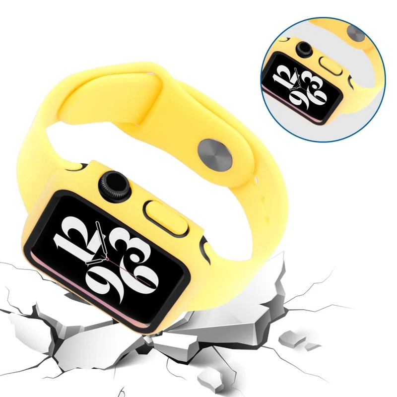 Apple Watch Series 8 (41mm) / Apple Watch Series 7 41mm Plastik armband mit Hülle und Gehärtetes Glas