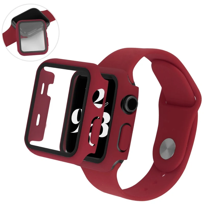 Apple Watch Series 8 (45mm) / Apple Watch Series 7 45mm Plastik armband mit Hülle und Gehärtetes Glas