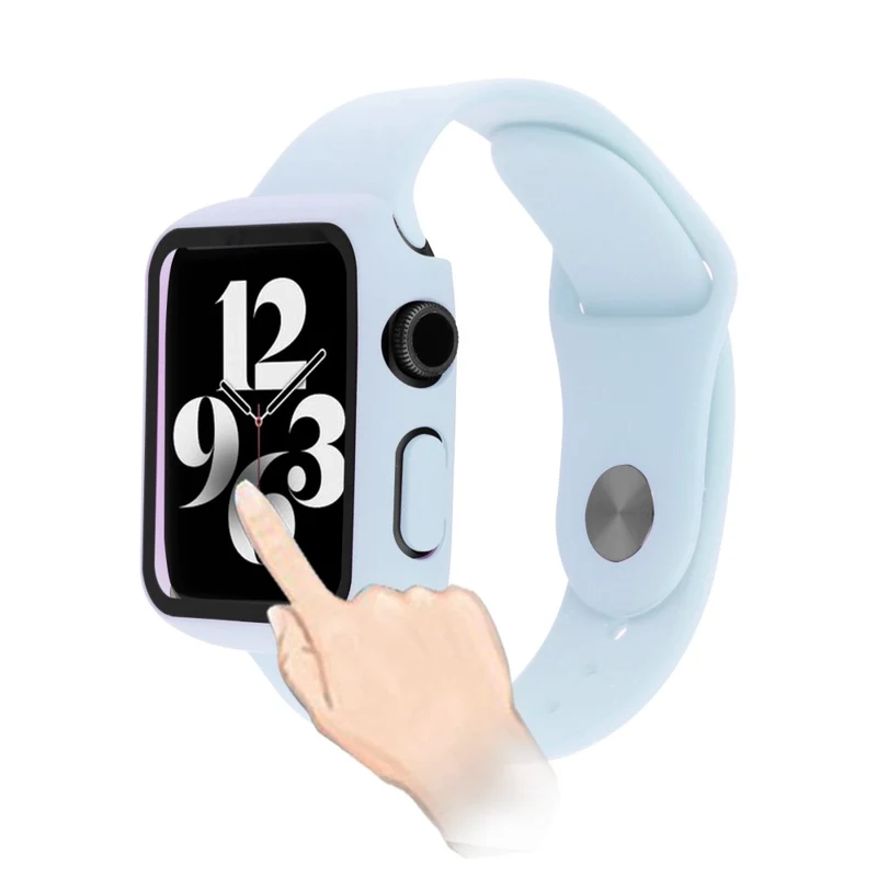 Apple Watch Series 8 (45mm) / Apple Watch Series 7 45mm Plastik armband mit Hülle und Gehärtetes Glas