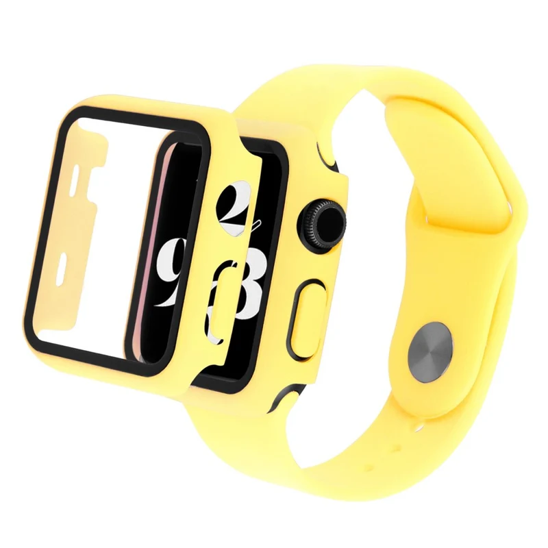 Universell Apple Plastik armband mit Hülle und Gehärtetes Glas