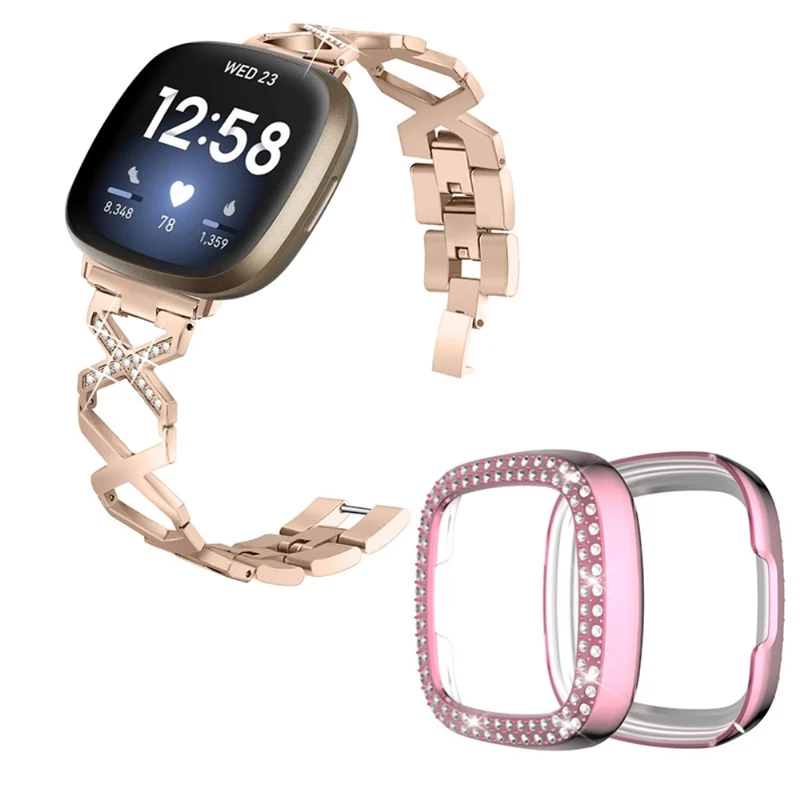 Fitbit Sense / Fitbit Versa 3 Metall armband mit Hülle