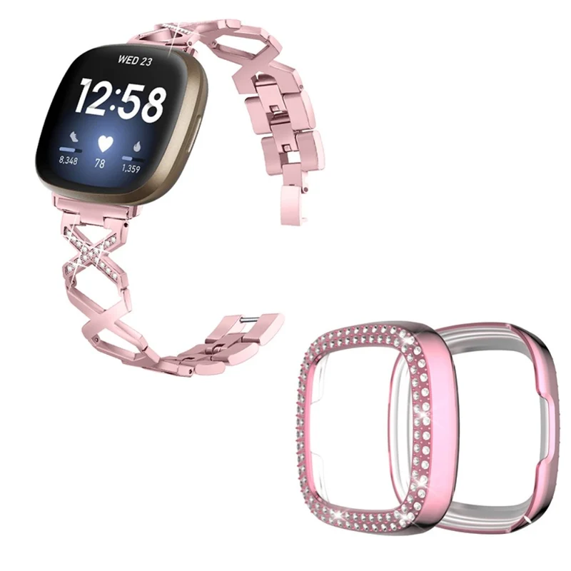 Fitbit Sense / Fitbit Versa 3 Metall armband mit Hülle