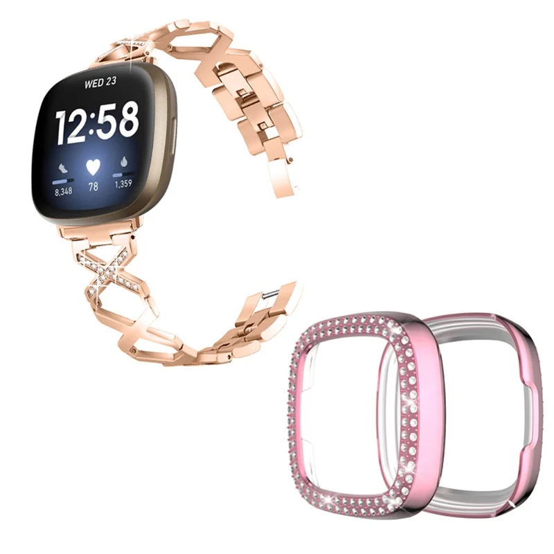 Fitbit Sense / Fitbit Versa 3 Metall armband mit Hülle