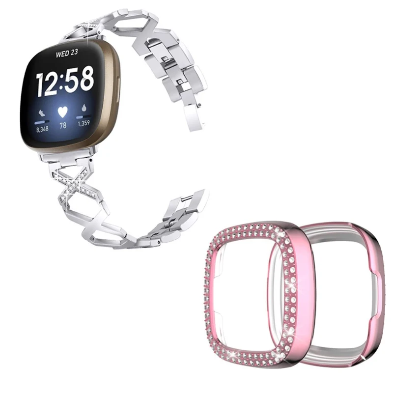 Fitbit Sense / Fitbit Versa 3 Metall armband mit Hülle