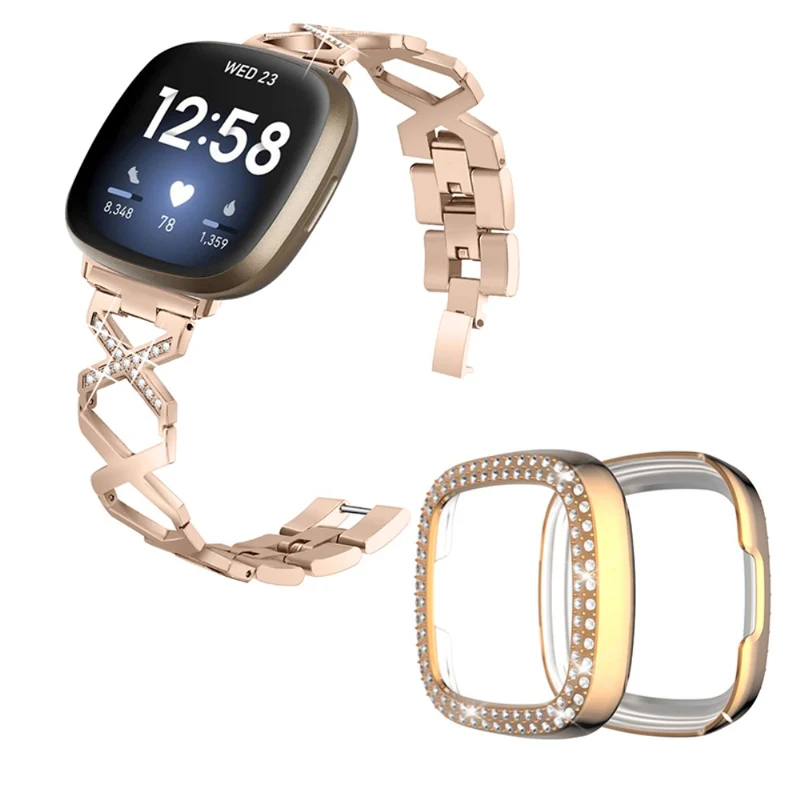 Fitbit Sense / Fitbit Versa 3 Metall armband mit Hülle