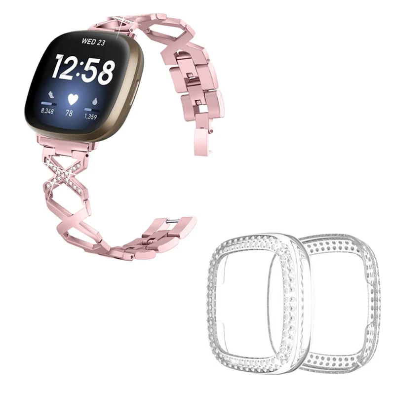 Fitbit Sense / Fitbit Versa 3 Metall armband mit Hülle