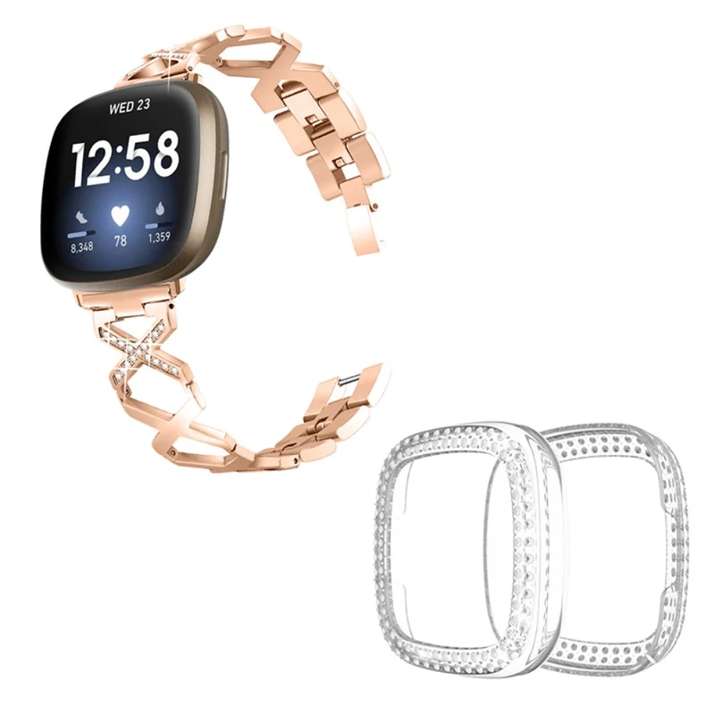 Fitbit Sense / Fitbit Versa 3 Metall armband mit Hülle