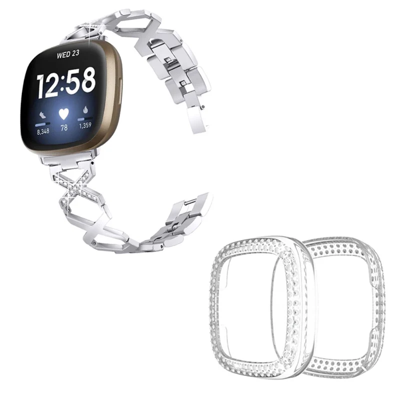 Fitbit Sense / Fitbit Versa 3 Metall armband mit Hülle