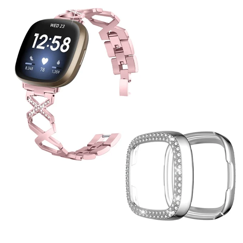 Fitbit Sense / Fitbit Versa 3 Metall armband mit Hülle