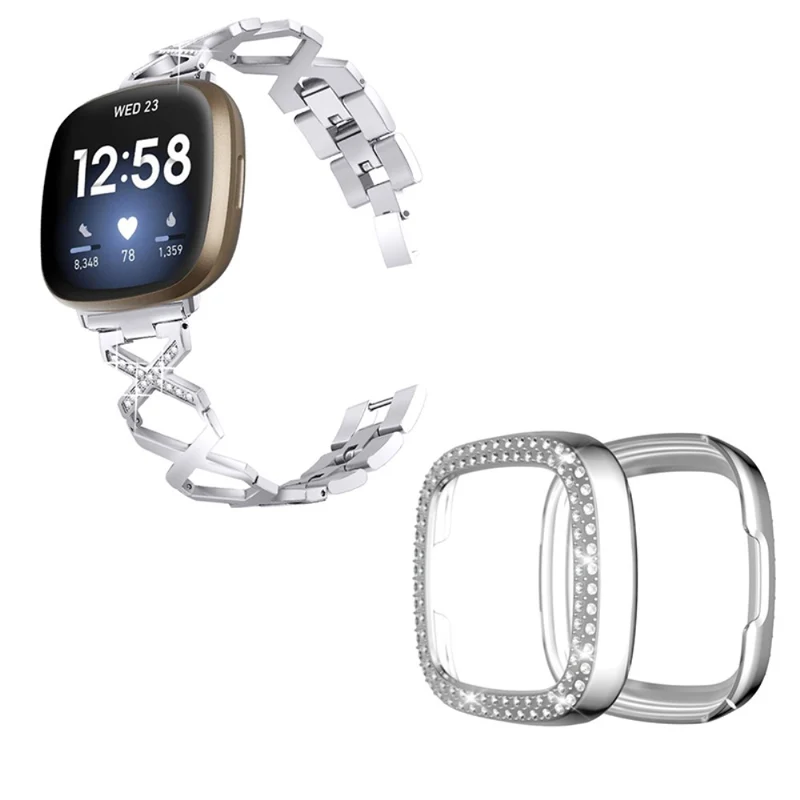 Fitbit Sense / Fitbit Versa 3 Metall armband mit Hülle