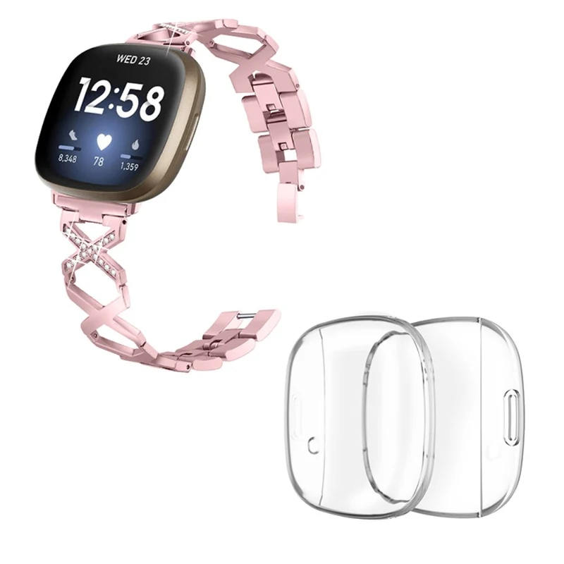 Fitbit Sense / Fitbit Versa 3 Metall armband mit Hülle
