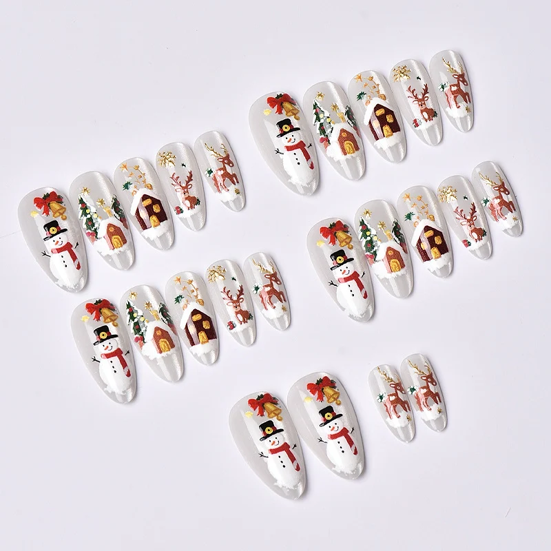 Weihnachts-Themen Press-On Nagelkunst Set