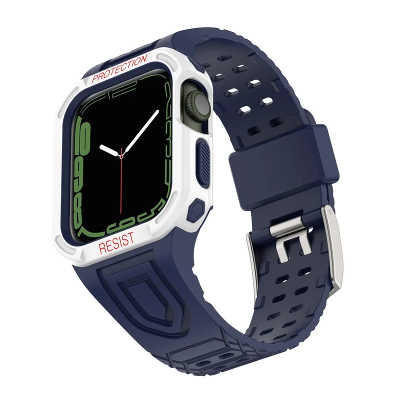 Apple Watch Series 7 41mm Plastik armband mit Lederhülle