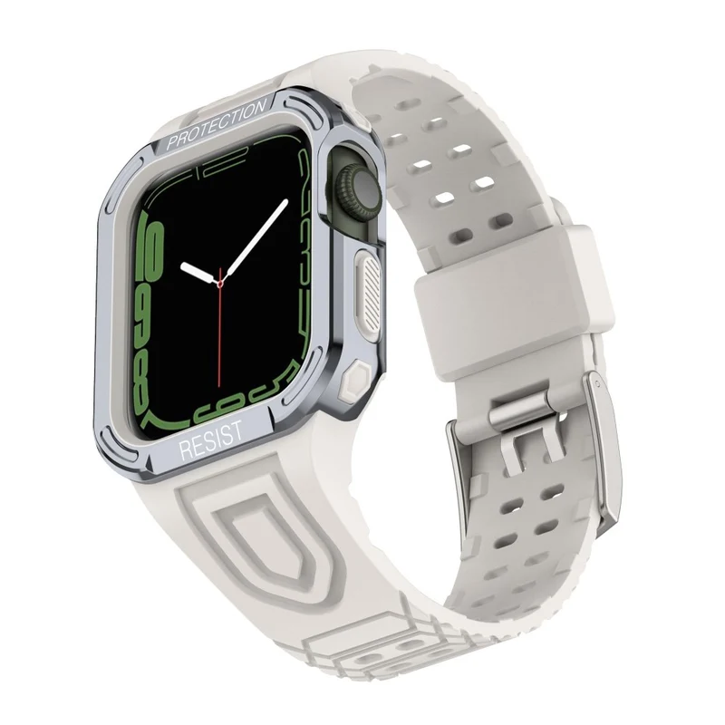 Apple Watch Series 7 41mm Plastik armband mit Lederhülle