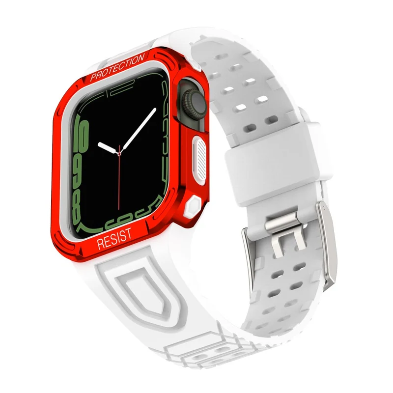 Apple Watch Series 7 41mm Plastik armband mit Lederhülle