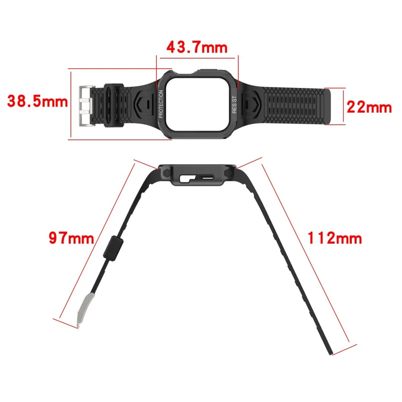 Apple Watch Series 7 41mm Plastik armband mit Lederhülle